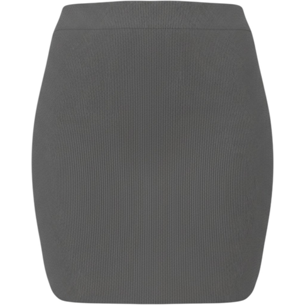 Gap Ribbed Mini Skirt Women Size Medium Gray Stretch Minimalist Quiet Luxury